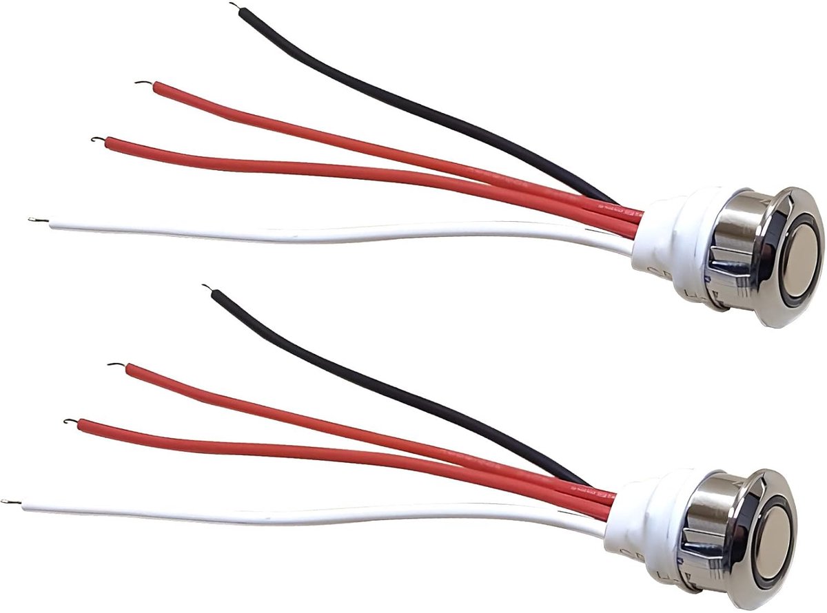 2 stuks 12 V LED touch dimmer schakelaar, 5-24 V DC touch lichtschakelaar, aanraakschakelaar voor 18 mm montagegat, sensorschakelaar, traploos dimmen voor ledstrips, voor ledverlichting, kast