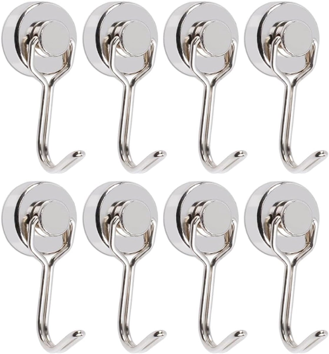 Magnetische haken, klein, krachtige neodymium magneten met mini-haken, magneethaak, sterke magneethaken, supersterke magneten met haken voor keuken, koelkast, kantoor