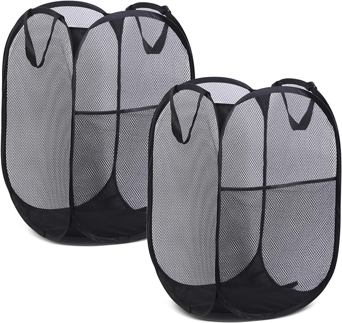 Vouwbare Wasmand Set van 2, 75L Ademend Mesh voor Kinderen, Studenten en Kamperen, Ideaal voor Thuis en Reizen