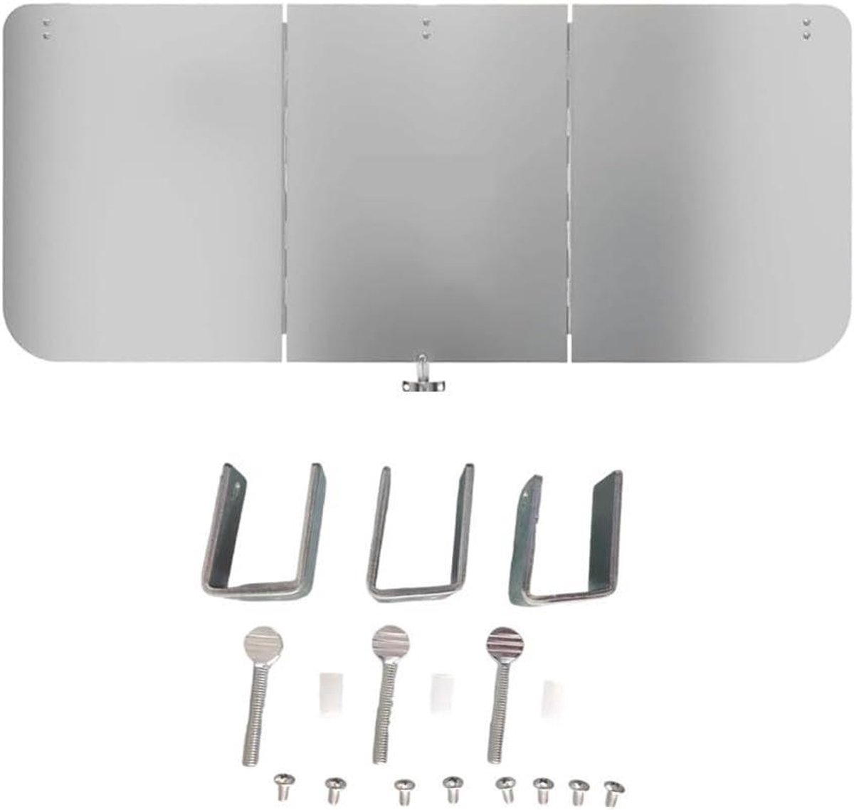 Terrasverwarmer Windscherm - Warmte Reflector - Buiten Verwarmen - Opvouwbaar Aluminium Ontwerp - 3-Panels - Zilver