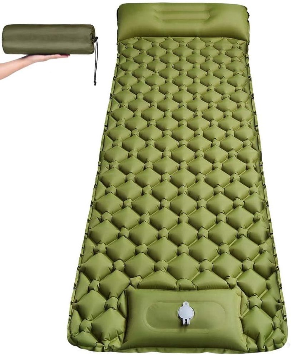 Kampeermat Opblaasbaar - Luchtbed Slaapmat - Kamperen Backpacken - Snel Op te Blazen - 787 x 276 inch - Groen
