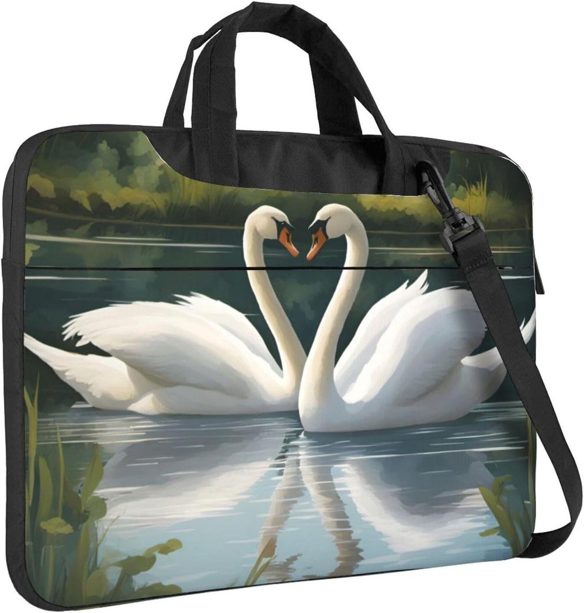 Laptoptas - Computertas Schoudertas - Werk & Reis - Waterbestendig Oxford Doek - 40 x 29 cm - Zwart
