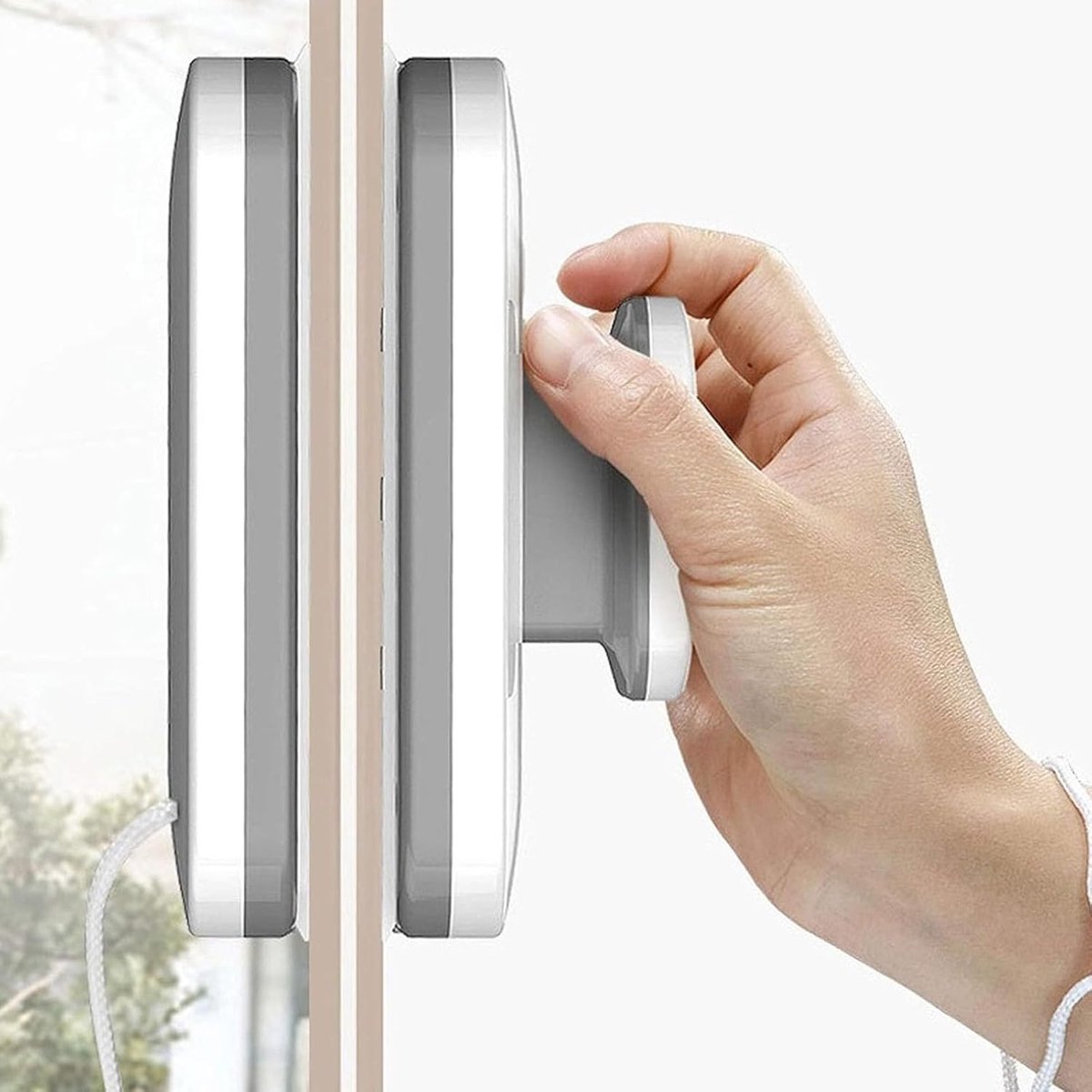 Magnetische Ruitenreiniger - Dubbelzijdige Reiniger - Autoruiten Wassen - Sterke Magneet - 8-15 mm dikte - Grijs