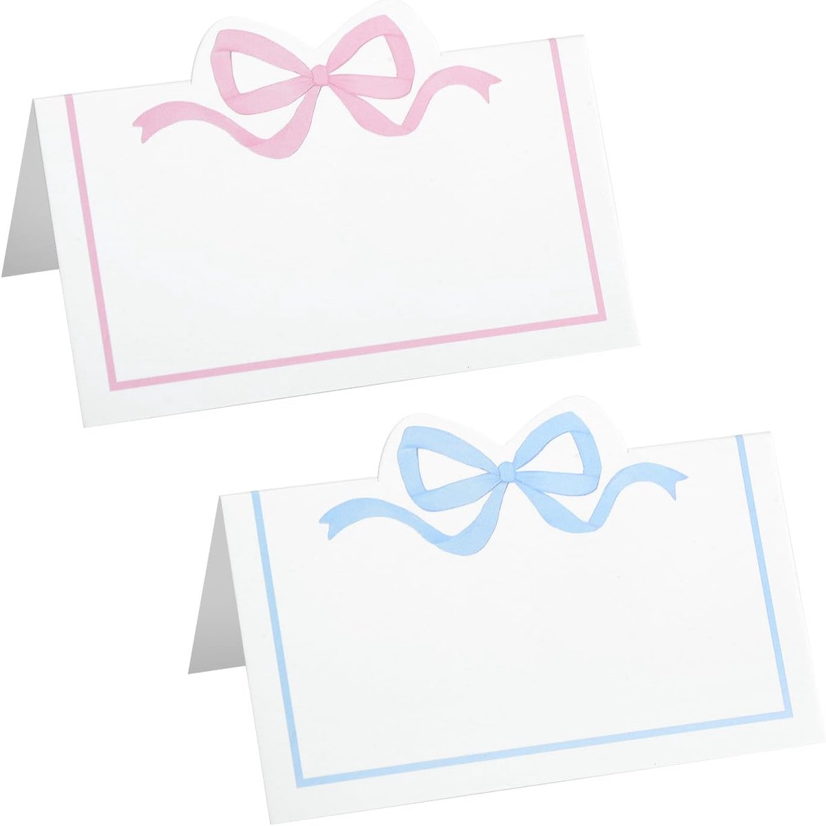 Plaatskaartjes naambordjes tafel - blauw roze tafelkaarten naamkaarten om te beschrijven - voor verjaardag, vormsel, communie, gouden bruiloft