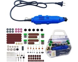 Elektrische slijpmachineset - 252-delige set - Slijpmachine - Voor slijpen, snijden en polijsten - Polijsten en schuren - Draagbare elektrische handslijpmachine - Compatibel met Dremel - Voor snijden, houtsnijden, graveren en polijsten - Multitool