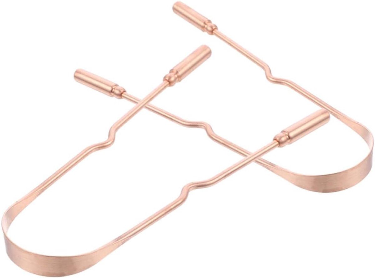 Tong Schraper - Tongreiniger Metaal - Frisse Adem - Dubbele Laag Ontwerp - 13 cm - Goud
