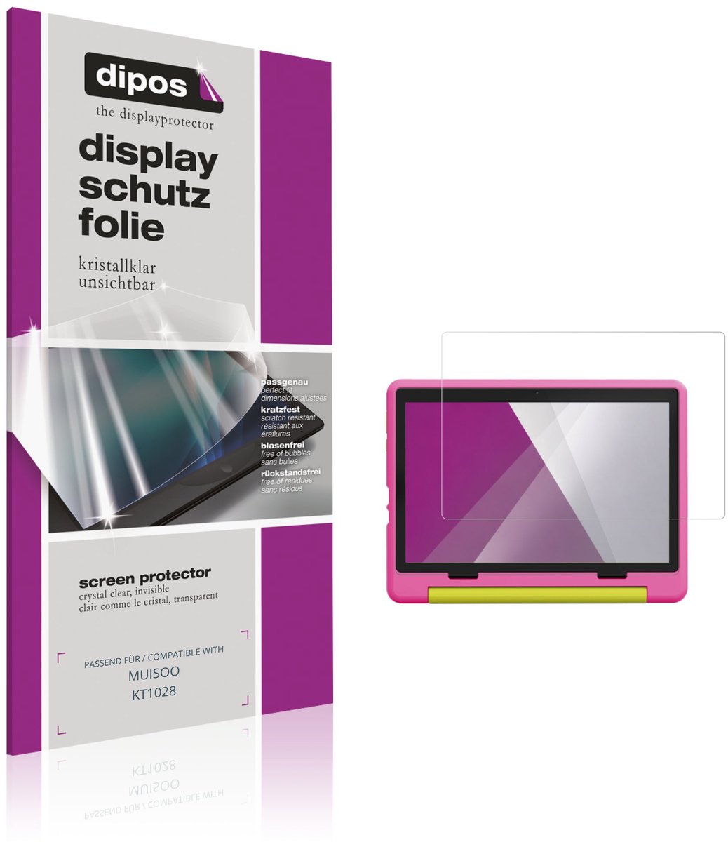 dipos – 2x Beschermfolie geschikt voor MUISOO KT1028 | Krasbestendige & heldere Screenprotector Ultra-Thin