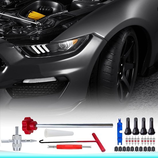 Bandenreparatie Set - Ventiel Gereedschap Auto - Banden Onderhoud - 30-Delige Kit - Niet Gespecificeerd - Rood — afbeelding 4