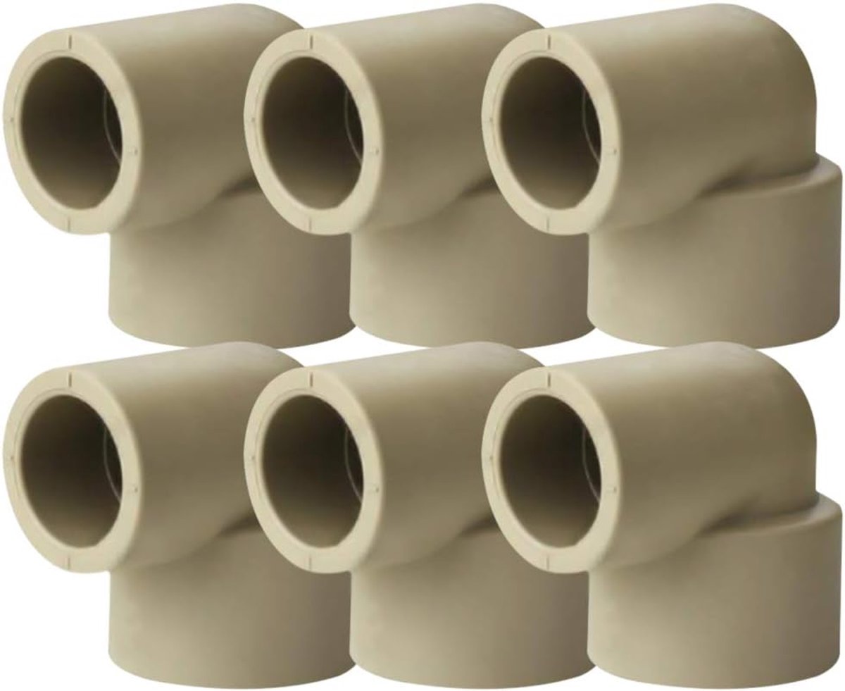SnelShoppen - Pipe Connectors 90° Hoekverbinder - Steekverbinding - 6 Stuks - 25 x 20 mm - Robuust Plastic - Duurzaam en Roestvrij - Lekvrije Aansluit