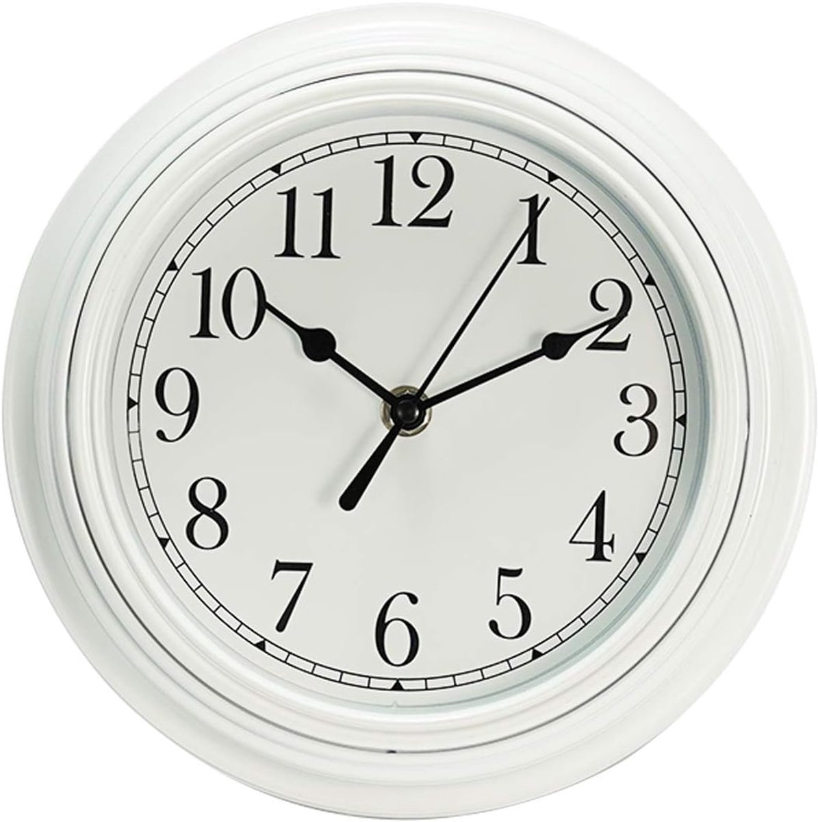 SnelShoppen - Stille Wandklok Keuken 9 Inch Retro Niet-Tikkend Decoratieve Slaapkamer Kantoor Wandklok - Wit