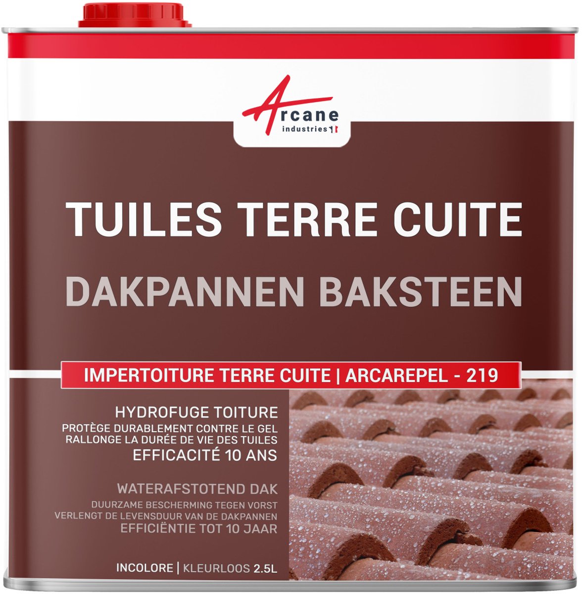Kleurloze waterafstotende impregnatie voor terracotta dakpannen: ARCAREPEL - 220