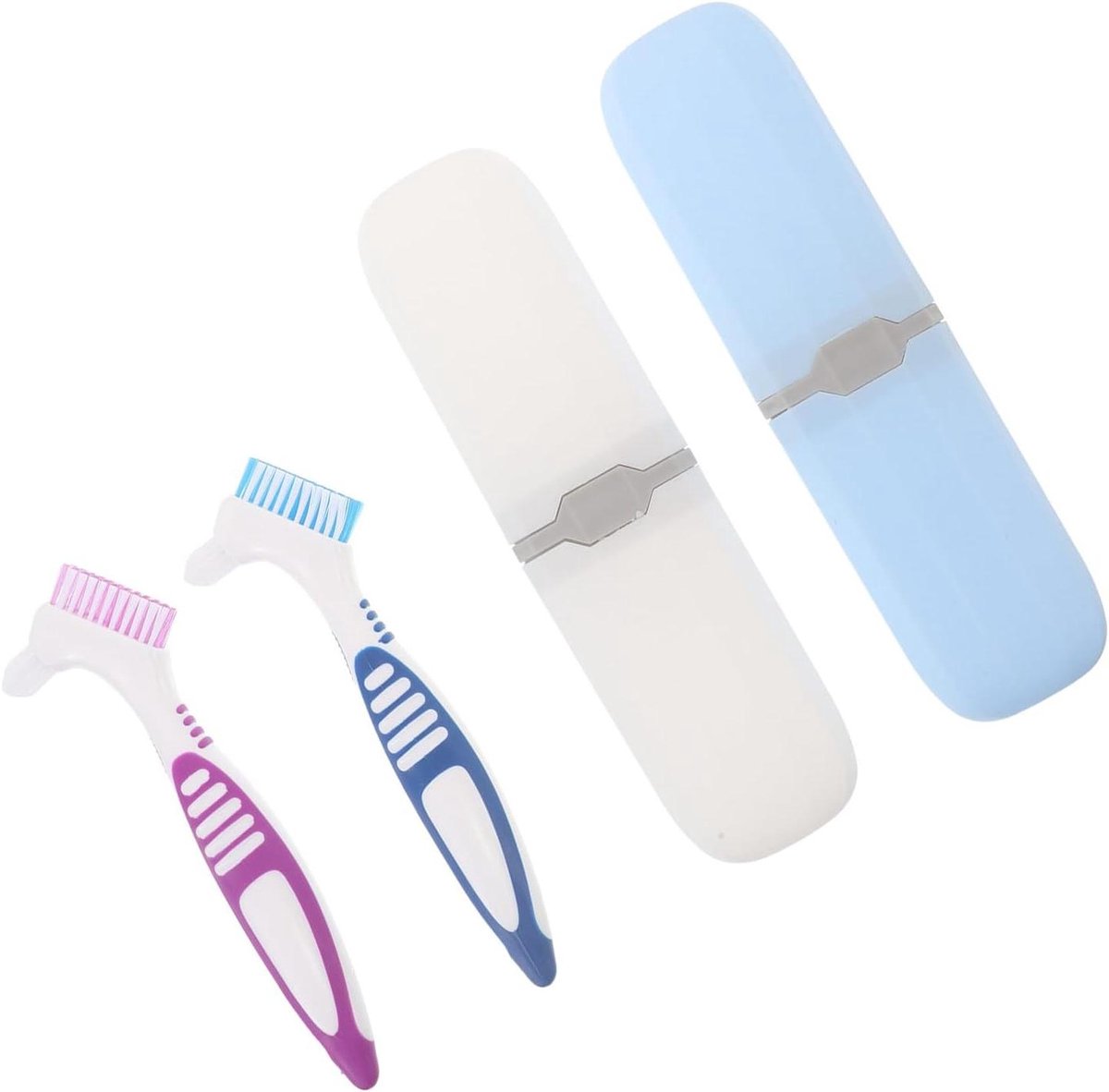 Reisset Kunstgebit Reiniging - Tandenborstel Opbergdoos - Hygiënisch Opbergen - Lekvrij en Compact - 20 x 5.5 x 3 cm