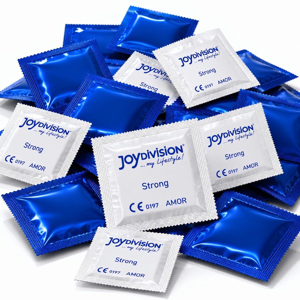 JOYDIVISION Strong Condooms - 100 stuks - Premium Latex, 0,09mm wanddikte, 53mm standaardmaat, extra veilig & dermatologisch getest