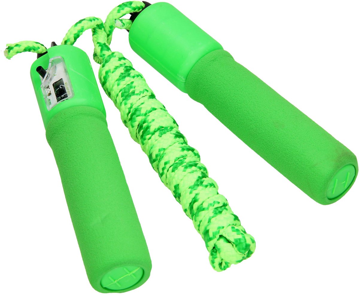 Springtouw met teller - groen