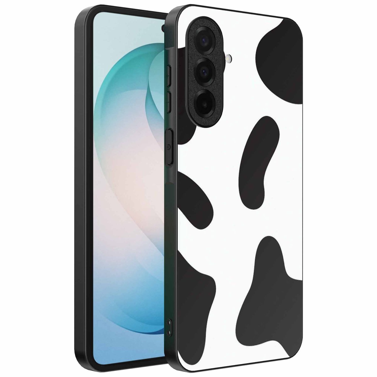Geschikt voor Samsung Galaxy S26 Plus Telefoonhoesje met Koeienvlekken Opdruk - TPU Backcover Case With Cow Patches Design - Smartphonica geschikt voor Samsung Galaxy S26 Plus