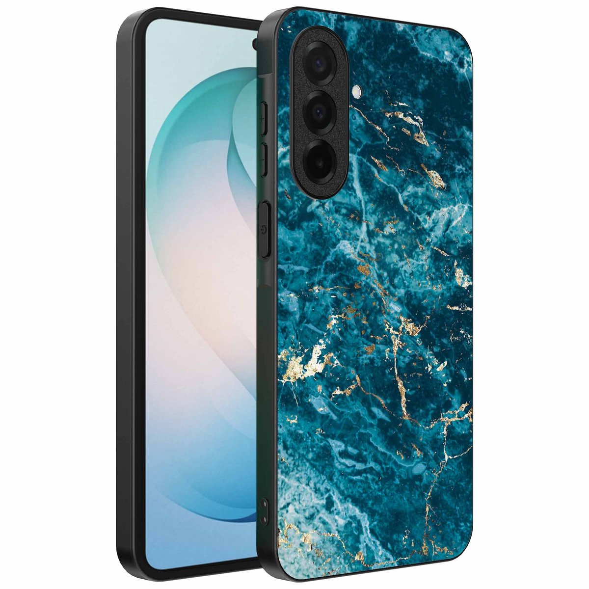 Geschikt voor Samsung Galaxy S26 Plus Telefoonhoesje met marmer opdruk - TPU backcover case blue marble design - Blauw - Smartphonica geschikt voor Samsung Galaxy S26 Plus