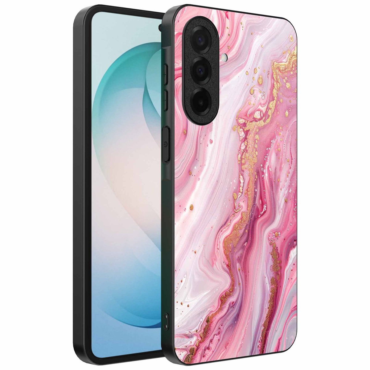 Geschikt voor Samsung Galaxy S26 Plus Telefoonhoesje met marmer opdruk - TPU backcover case marble design - Roze - Smartphonica geschikt voor Samsung Galaxy S26 Plus