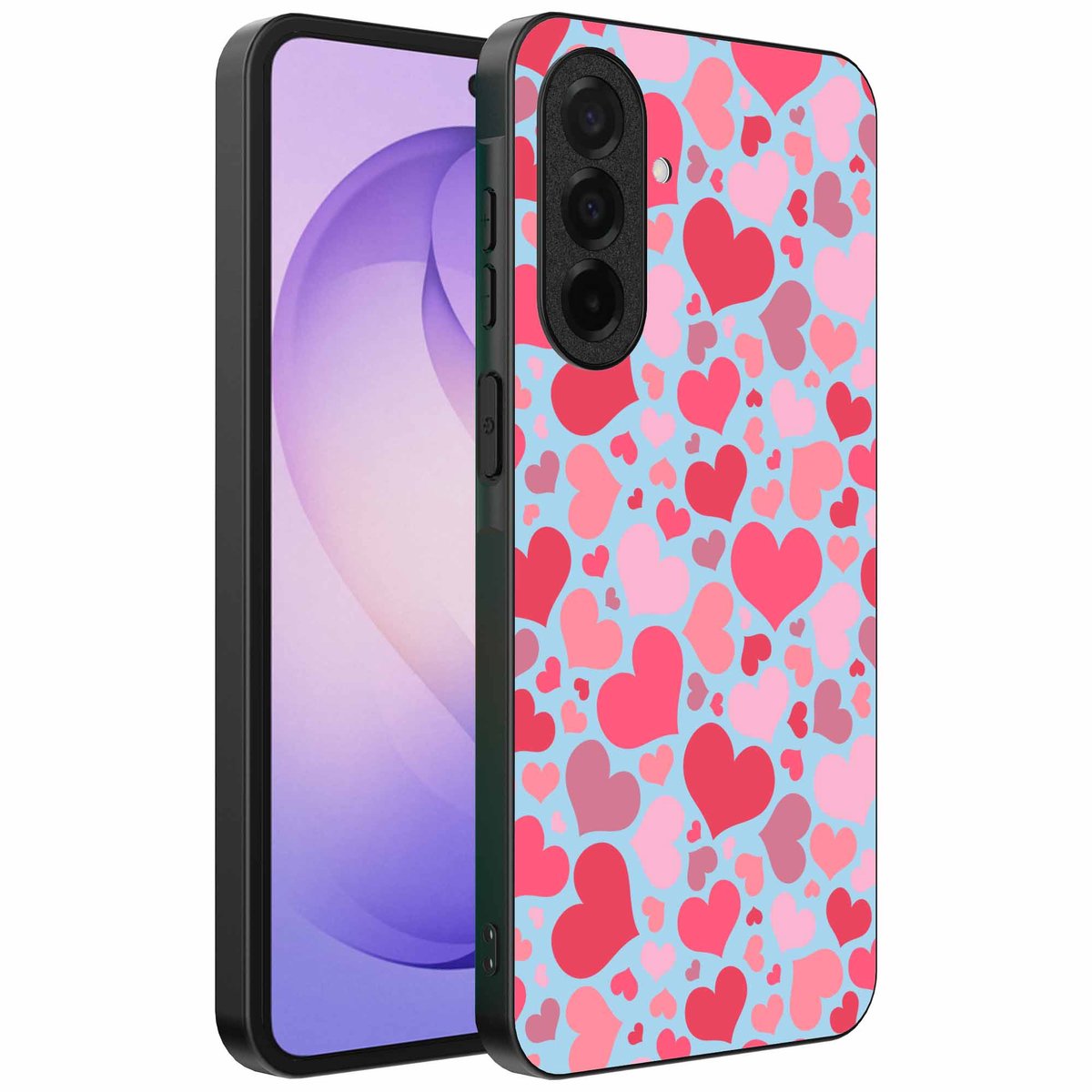 Geschikt voor Samsung Galaxy S26 Telefoonhoesje met Hartjes Print - Hearts Design TPU Backcover Case - Kinder Hoesje met Hartjes Design - Smartphonica geschikt voor Samsung Galaxy S26