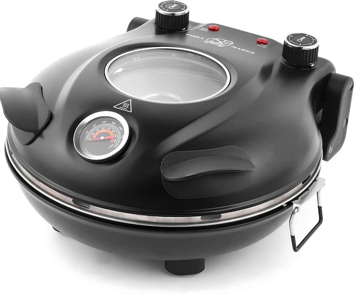 JCP® Pizzarette - Pizzarette 6 Personen - Pizza Oven - Zwart - 34cm x 32cm x 17cm