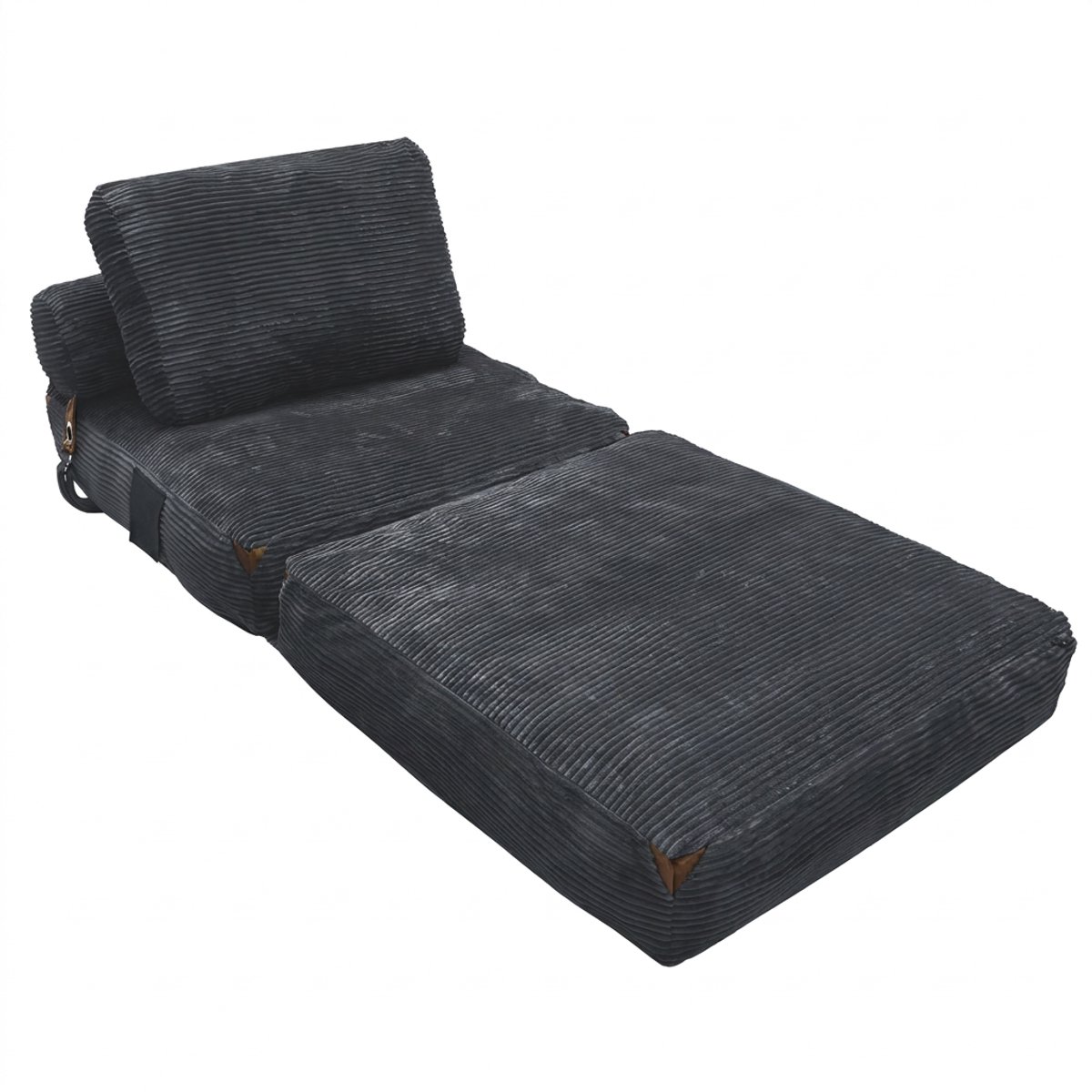 Eenzitsbank - Slaapbank - Loungestoel - Luie Stoel - Compact - Opbergruimte - Pluche - Geen Montage - Woonkamer - 52x42x33cm - 1-Zits - Grijs