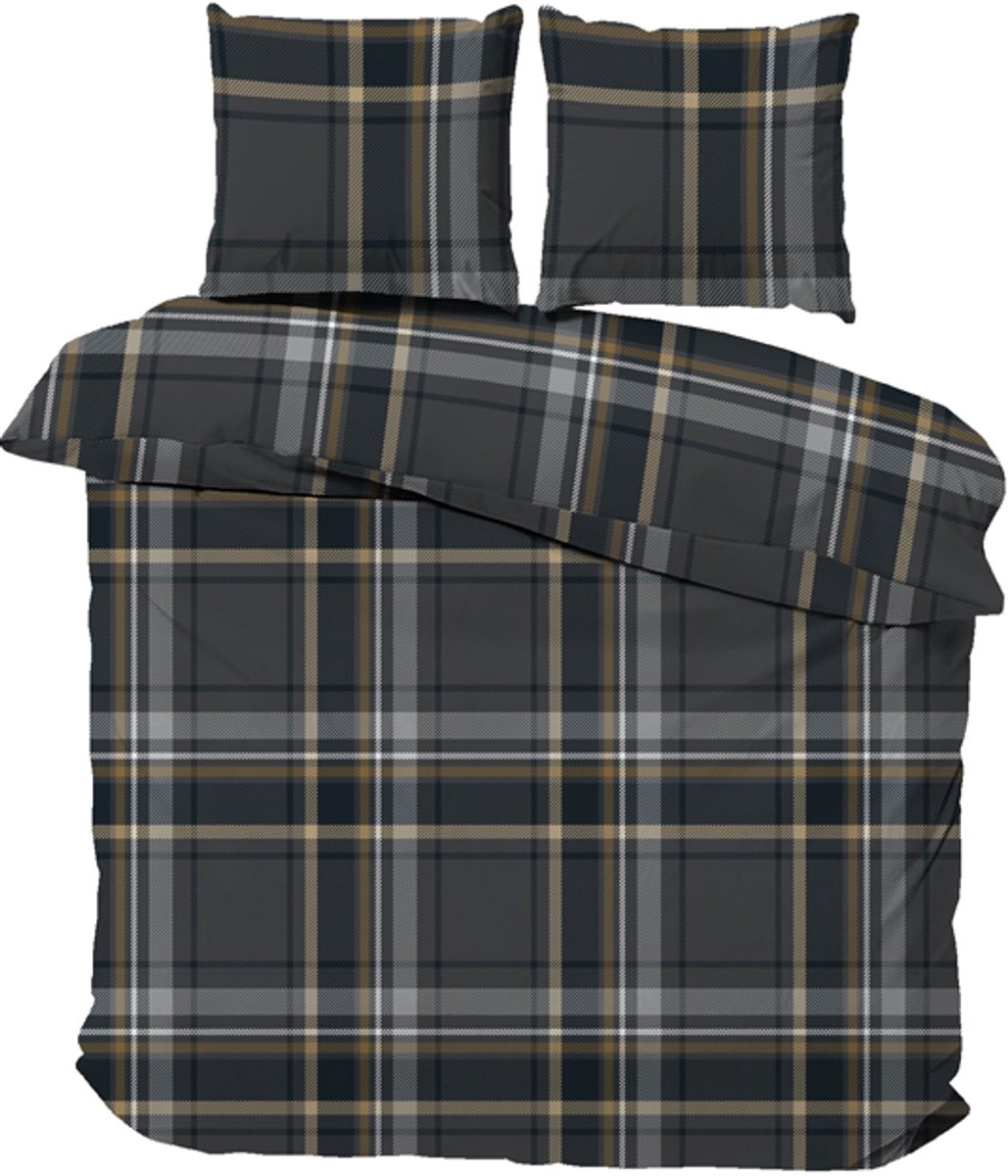 iSleep Dekbedovertrek Joost - Tweepersoons - 200x200/220 cm - Grijs