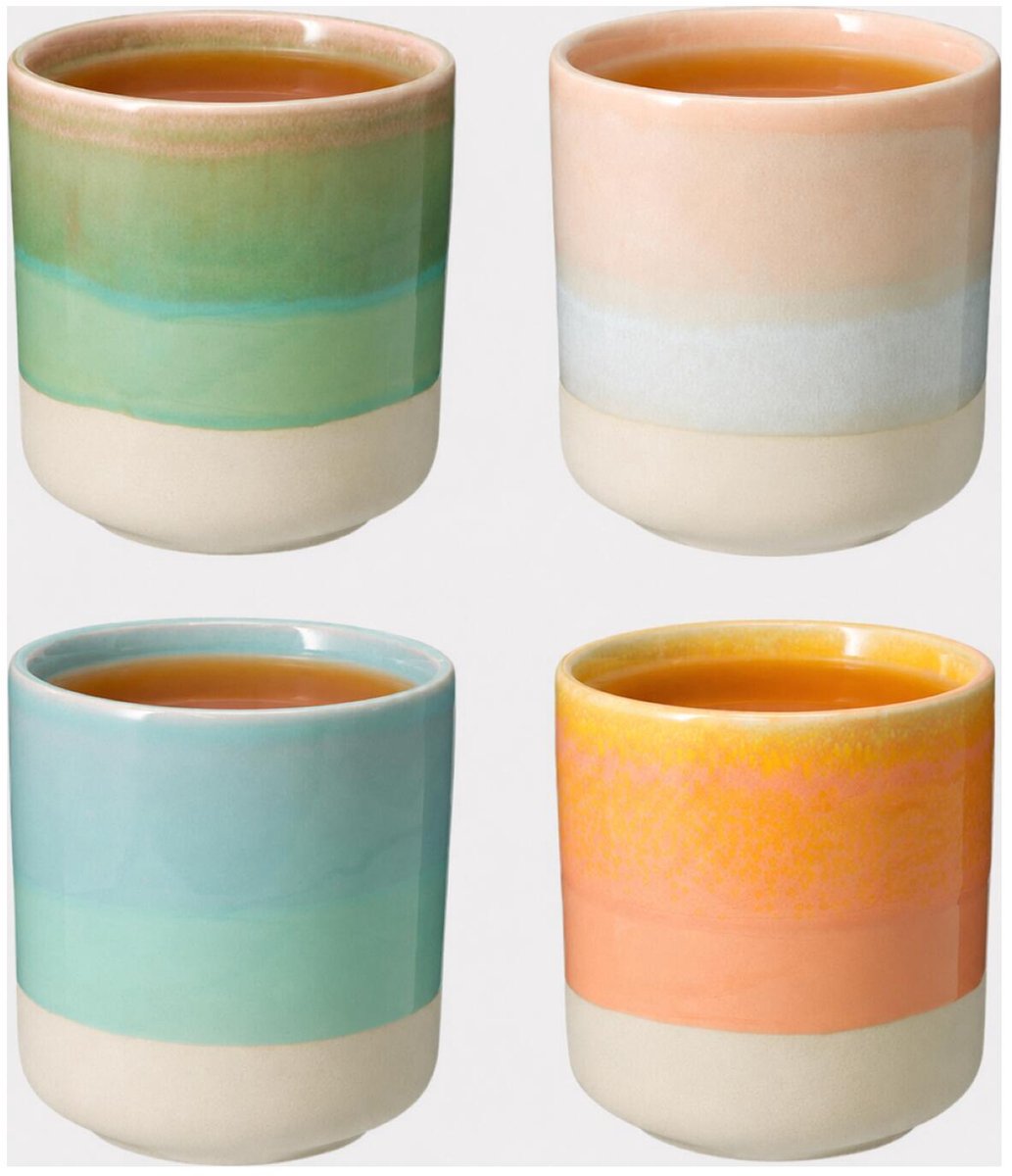 Bellatio Design Koffie / thee mok Colour Burst - 4x stuks - multi kleuren - 180 ml - mokken - keramiek
