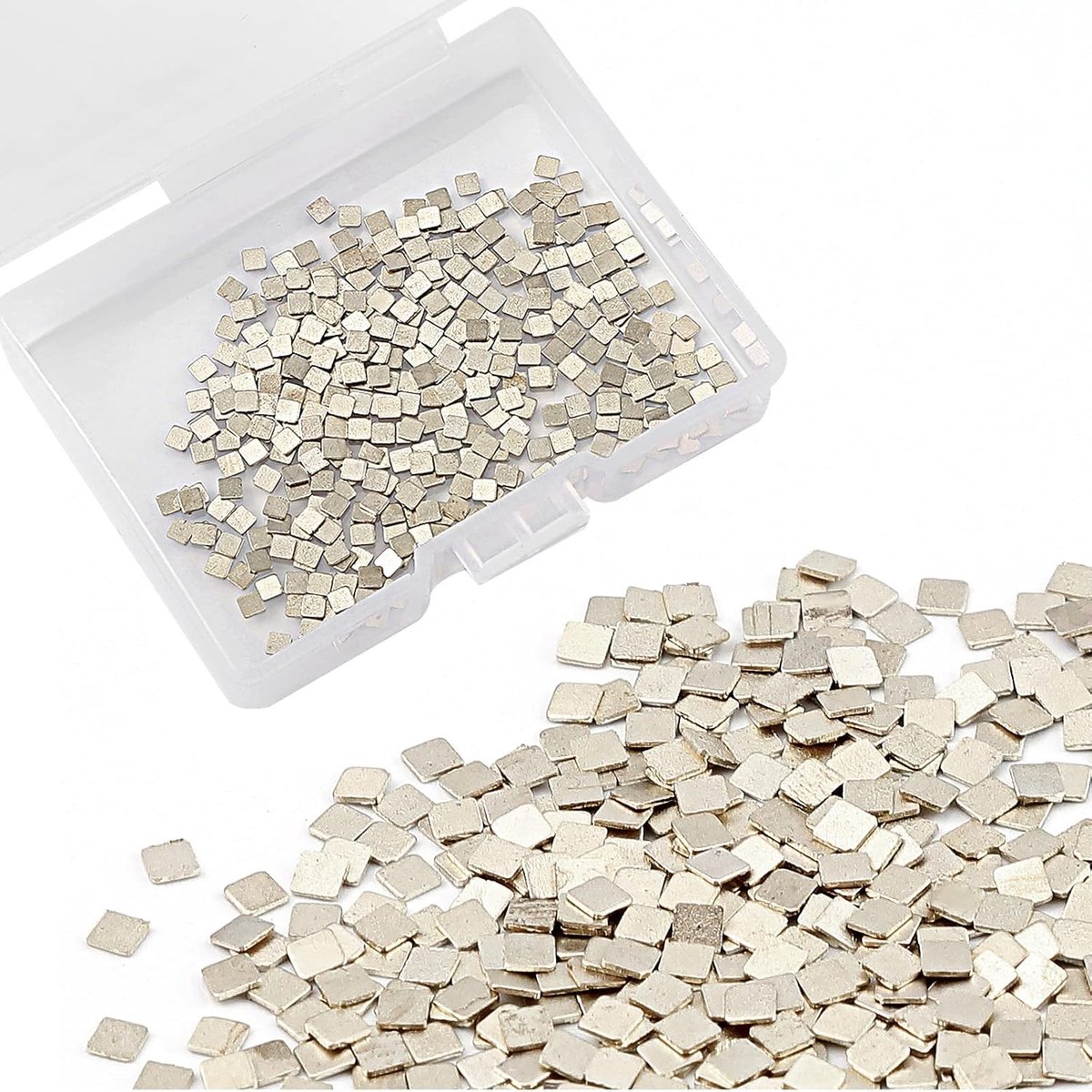 4 Gram (ongeveer 400st) Verzilverde Goudlegering Soldeerflux voor Sieraden, 2x2mm Voorgesneden Soldeerchips Ultraklein Gemiddelde Dichtheid Gemakkelijk te Solderen voor Sieraden