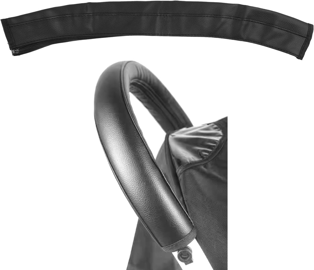 Babyhandbeschermers voor kinderwagens, PU-leer, zwart, accessoires compatibel met Babyzen Yoyo/Yoya, armleuninghandvathoezen voor kinderwagens, bescherming voor kinderwagengreep