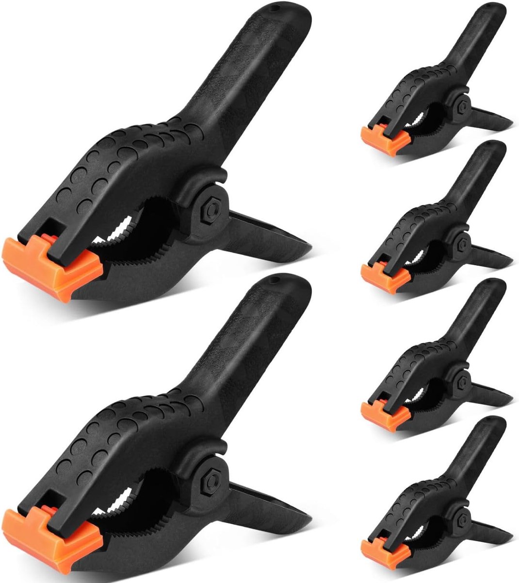 Veerklemmen 10,5 cm - Heavy Duty plastic veerclips voor achtergrondstandaard, 6 stuks achtergrondklemmen, klemmen voor ambachten, ballonboogdecoraties, houtbewerking, zwembadafdekking