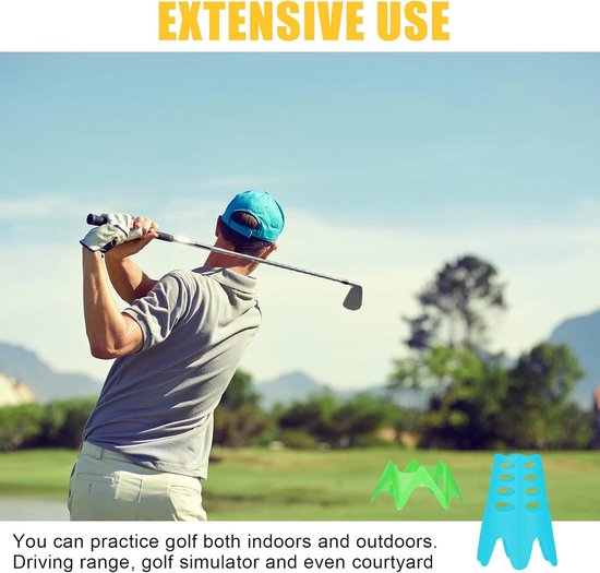 Tees, golfsimulator-tees, kunststof golf tees herbruikbaar, 2 maten kort en lang voor golfmat, kleurrijk winter tees golf voor golfcart bestuurders training tuin indoor outdoor — afbeelding 4