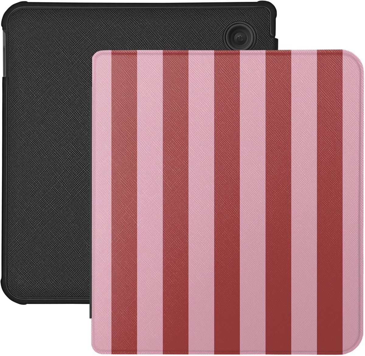Geschikt voor Kobo Libra Colour hoesje (7 inch) - Vegan Saffiano Leren Sleep Cover - Candy Floss