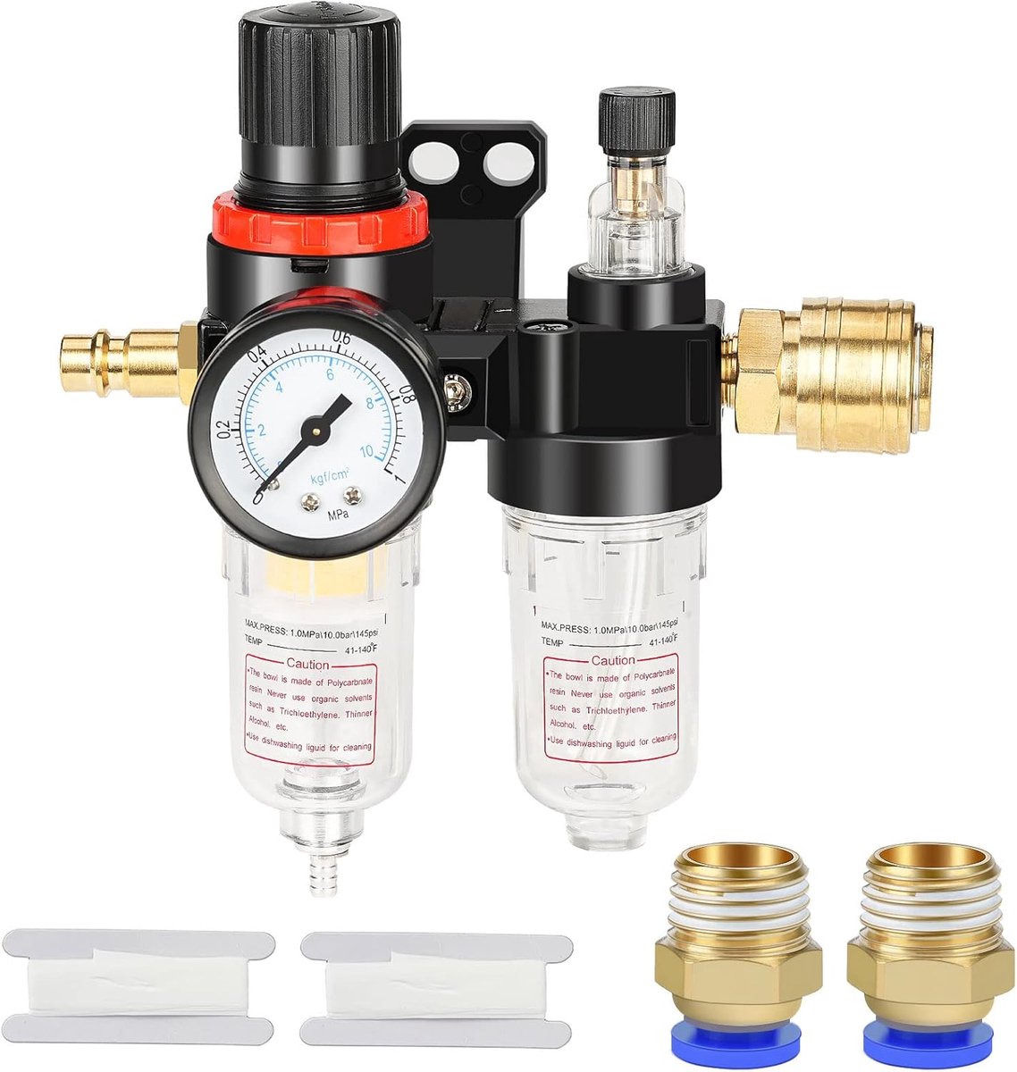 Drukregelaar perslucht, 1/4 inch waterafscheider, perslucht met manometer, onderhoudseenheid, drukregelaar, persluchtregelaar voor compressor, filter, persluchtcompressor, luchtgereedschap