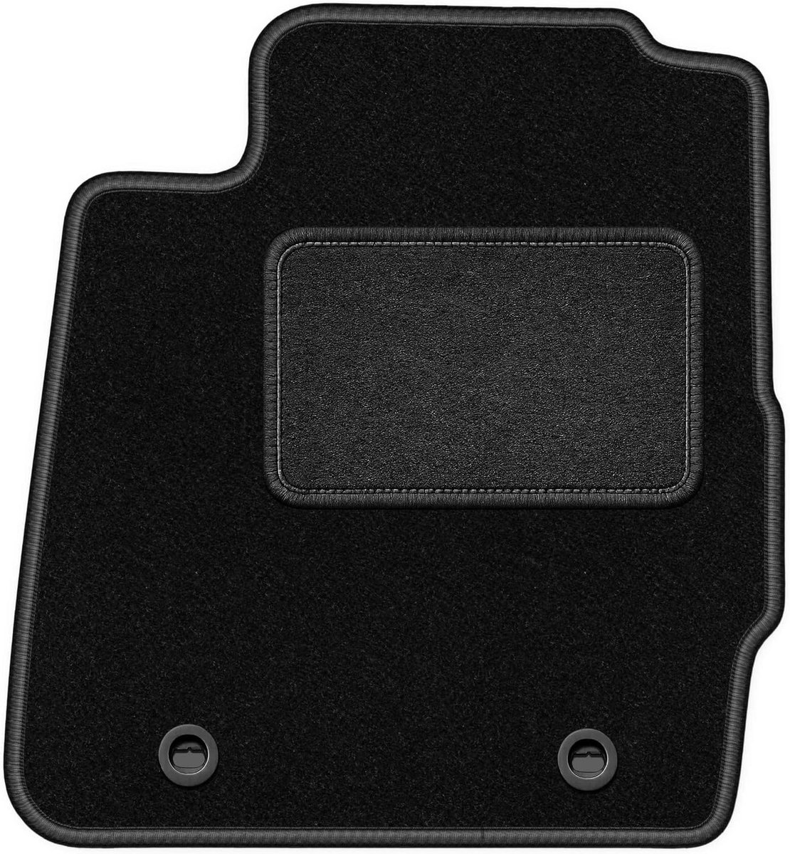 Voetmat voor bestuurder velours geschikt voor Ford Fiesta MK7 (2008-2011) Hatchback bestuurderszijde, bestuurdersmat, velours voetmat, zwart, 1-delig, perfecte pasvorm