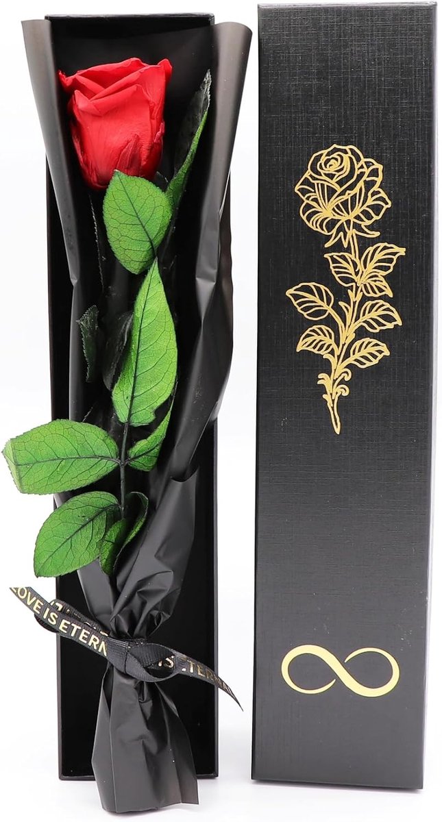 Geconserveerde roos, eeuwige roos, natuurlijke roos, geconserveerde bloemen, Valentijnsdagcadeau, moederdagcadeau, mama-cadeau, kerstcadeau (rode roos)
