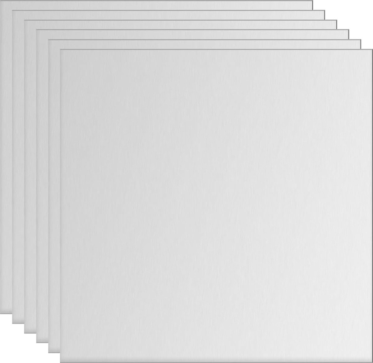 Aluminiumplaat, 6 stuks, 80 mm x 80 mm x 3 mm (0,12 inch) dik, vierkante 6061-aluminiumplaat voor industriële toepassingen, zilverkleurig