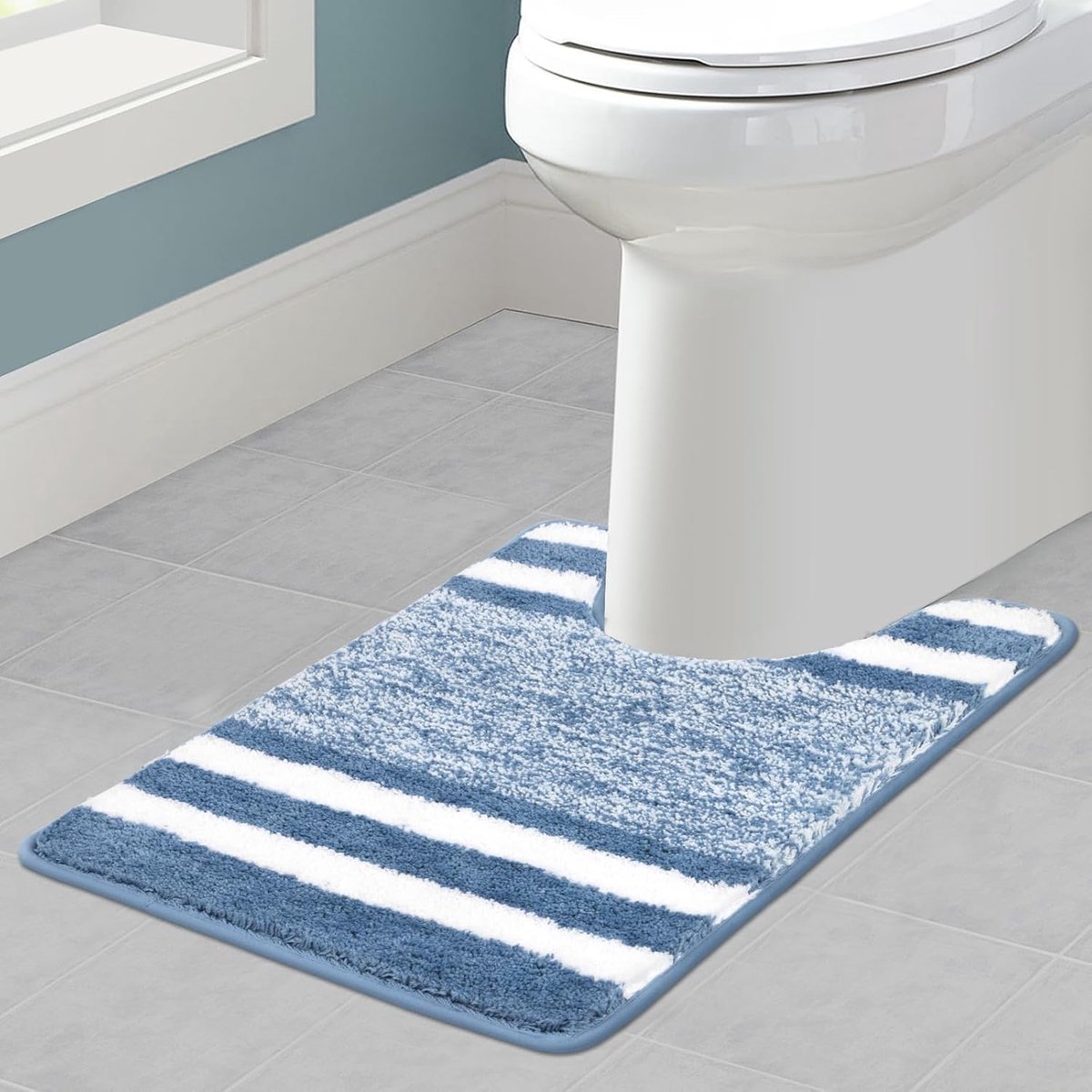 Toiletmat U-vorm 50 x 60 cm - Absorberend Microvezel - Antislip en Wasbaar - Comfort voor je badkamer - ShopVlot