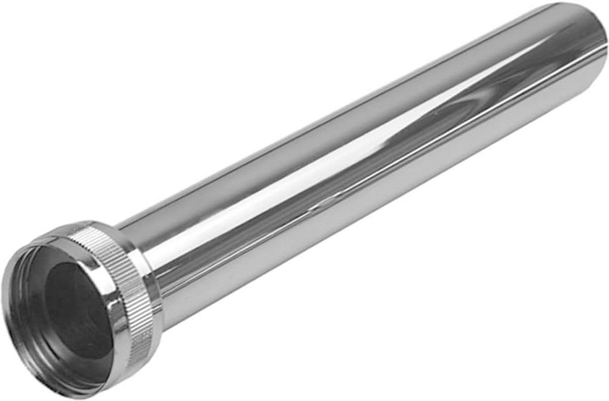 buissifon van roestvrij staal, 300 mm, universele gootsteenafvoerverlenging, dompelbuis met moer, afdichtende rubberen ringen