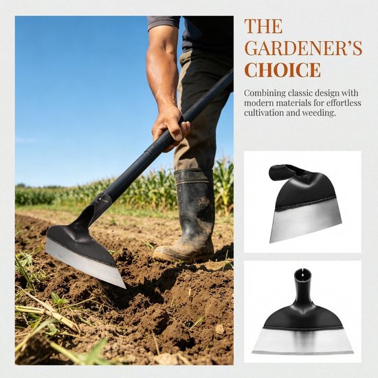 Tuinhakje voor de tuin, reservekop, tuinhakken, hakken, onkruidhakken, ronde kop, oog, vervanging, tuingereedschap, (zonder handvat) — afbeelding 3