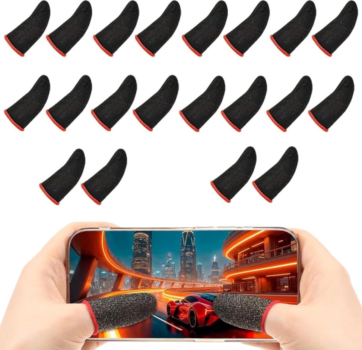 20 Stuks Mobiele Game Vinger Mouwen - Professionele Vingerbeschermers, Antislip en Zweetbestendig, Hoge Gevoeligheid voor Touchscreen en Gamers
