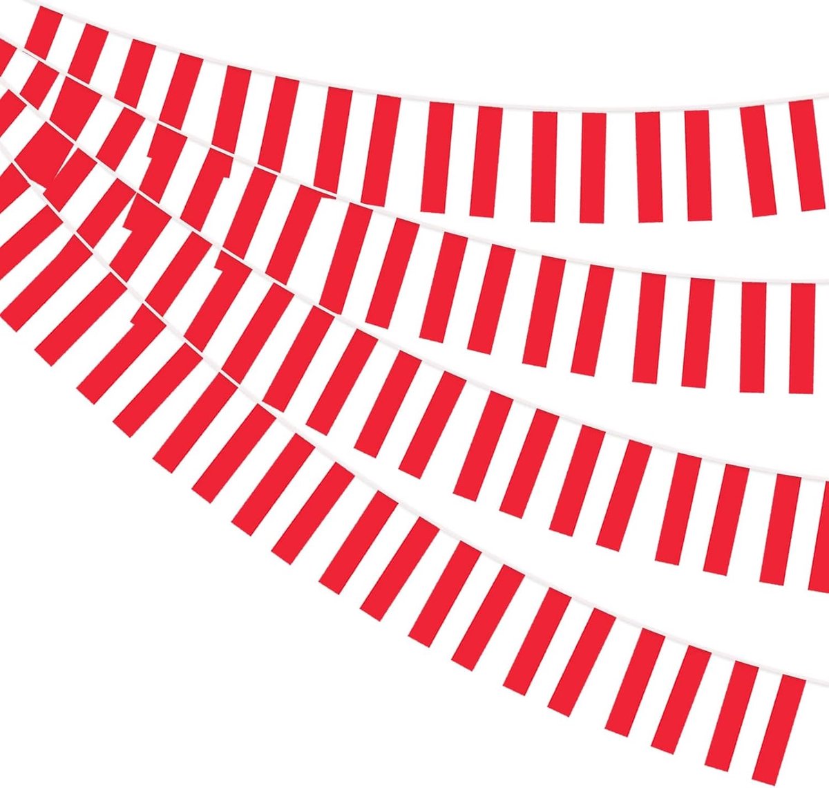 Vlaggetjesslinger met Oostenrijkse vlag, voor decoratie voetbal, Oostenrijk, 4 stuks, 30 kleine vlaggen, boven-Oostenrijk, dubbelzijdig, rechthoekige stof voor nationale feestdag, WK, party