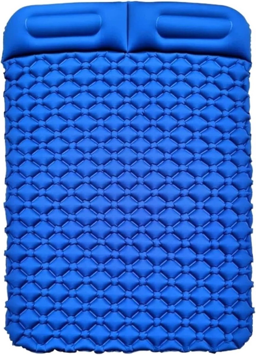 Dubbele Slaapmat - Luchtbed Kamperen - Buiten Rusten - Vochtbestendig - 198x118x6cm - Blauw