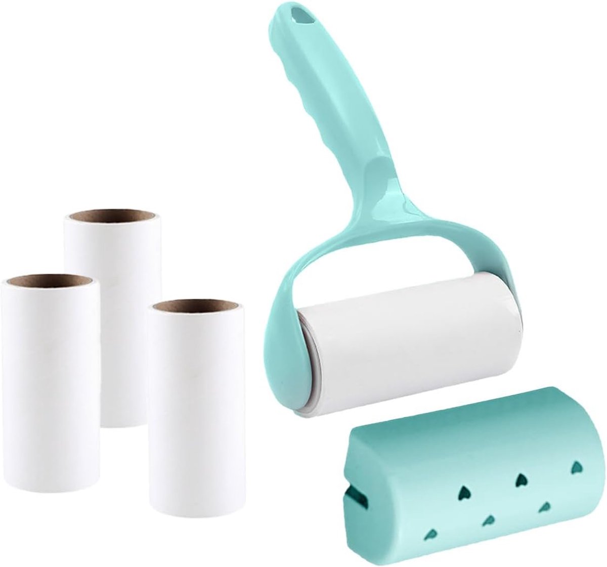 200 vellen/3 navullingen, dierenhaarverwijderaar met plastic hoes, pluisverwijderaar, hondenhaarverwijderaar voor bank, auto, kleding (blauw)
