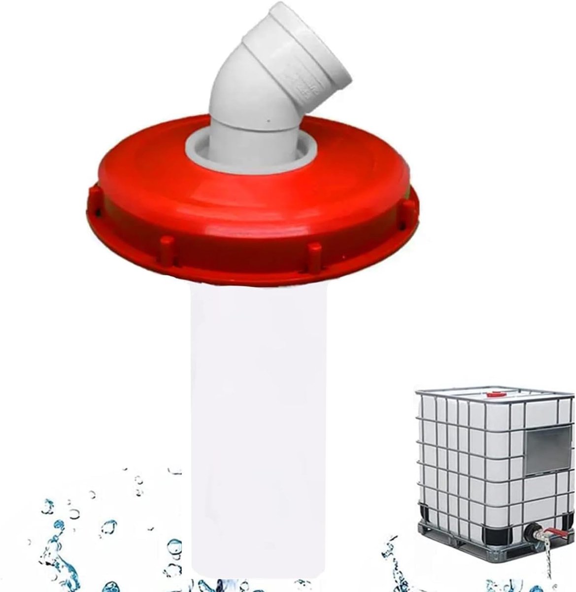 dekselfilter, 45 graden, IBC-dekselfilter, regenwaterfilter, nylon, uitwasbaar, met deksel, 245 mm tankdeksel, waterfilter, IBC-tankfilter, accessoires, deksel voor regenwatertank