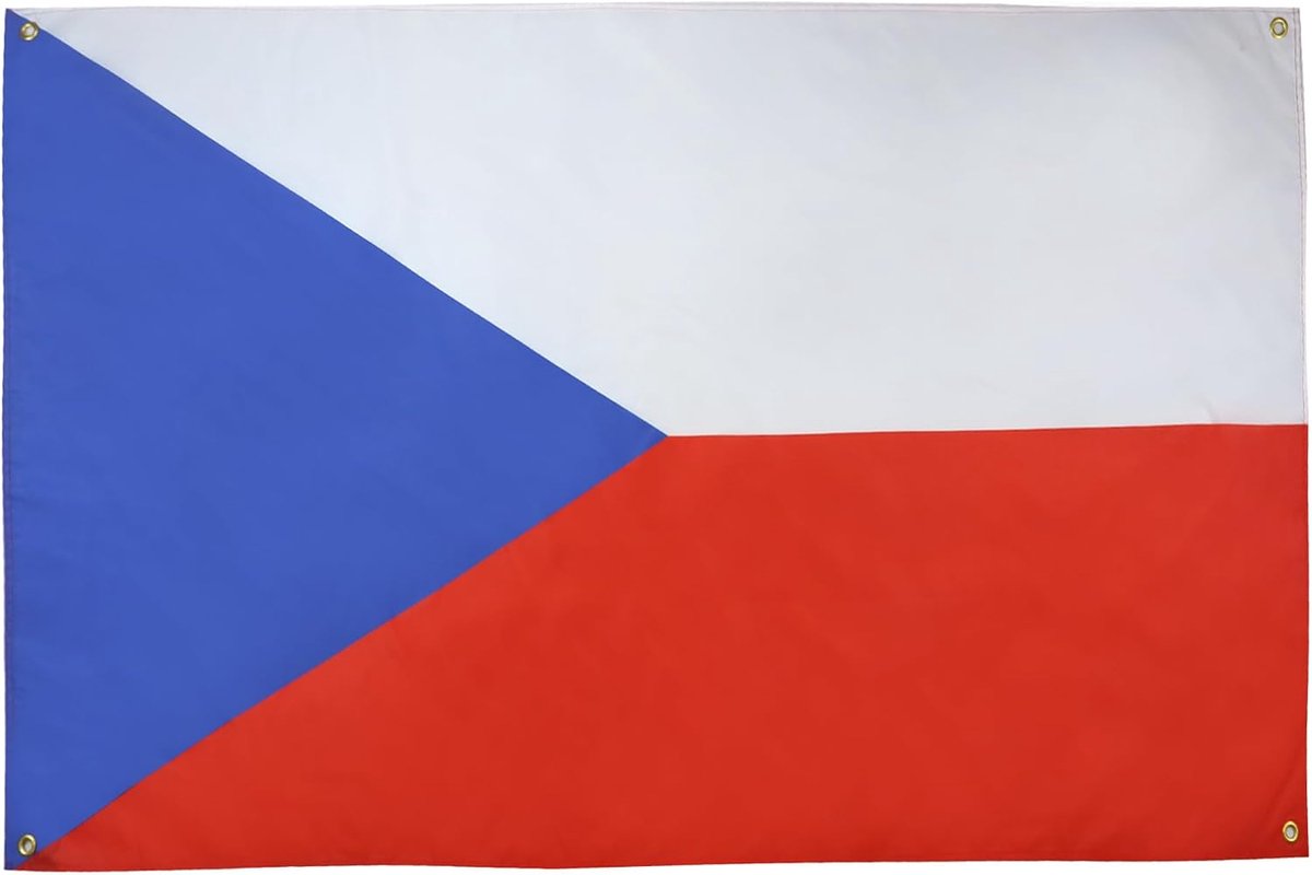 FLAG Vlag Tsjechië 150x90 cm Vlag Tsjechisch Licht Polyester 4 Ringen | Binnengebruik decoratieve vlag Česko dubbel gestikte naden en verstevigde randen met metalen ogen