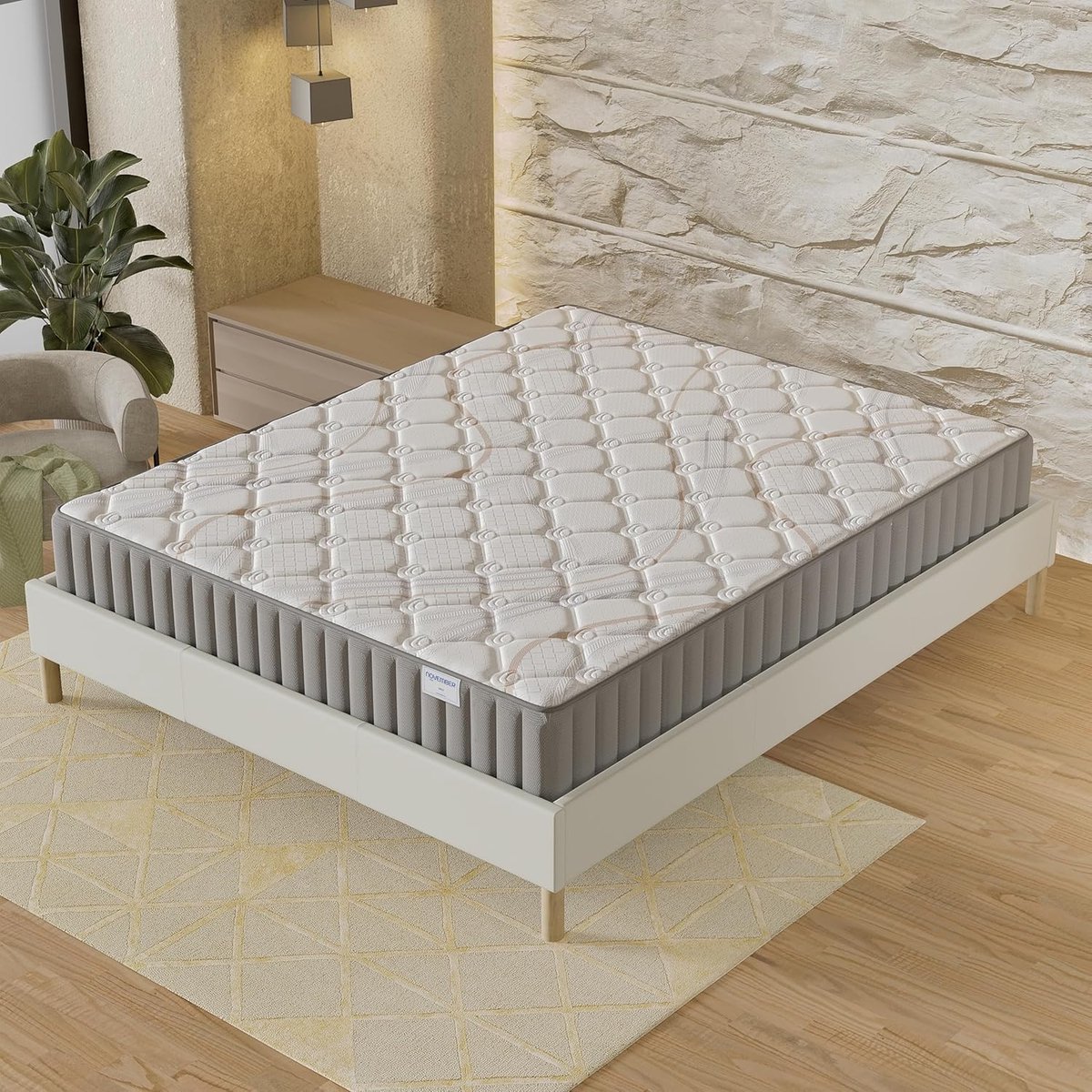 Matras Sirius 90x200 cm – Dikte 22 cm – Natuurlijk Latex & Comfortabele toplaag 400 g/m² (Anti-drukpunten) – Stevige, ferme & omhullende ondersteuning