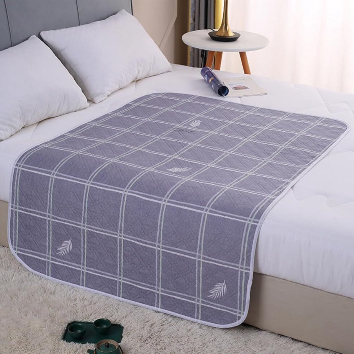 SnelShoppen - Herbruikbare Incontinentie Bedbeschermers - 1 Stuk Wasbare Incontinentie Matten - Premium Kwaliteit Absorberende Bedmat voor Kinderen Vo