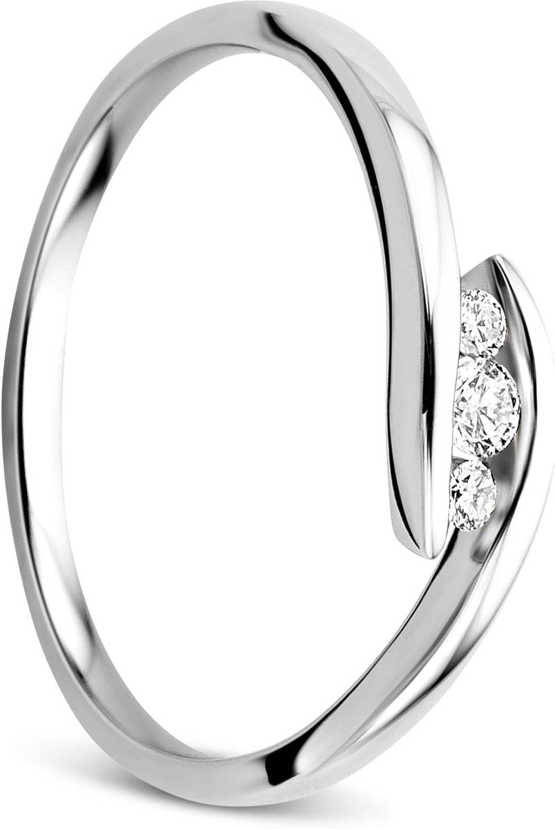 Damen 9 k (375) 9 karaats, (375) witgoud Diamant
