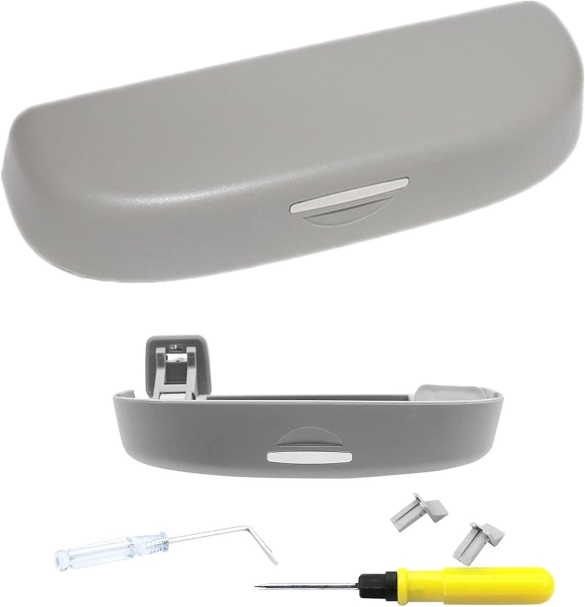 Compatibel met 2020-2024 Cupra Formentor/Seat Leon MK4 Brillendozen Zonnebrilhouder Case, Formentor 150 cv/1.5 tsi/V1 VZ VZ5/1.4 e-Hybrid Opbergorganizer Accessoires [Niet Fαcelift 2025](Grijs)