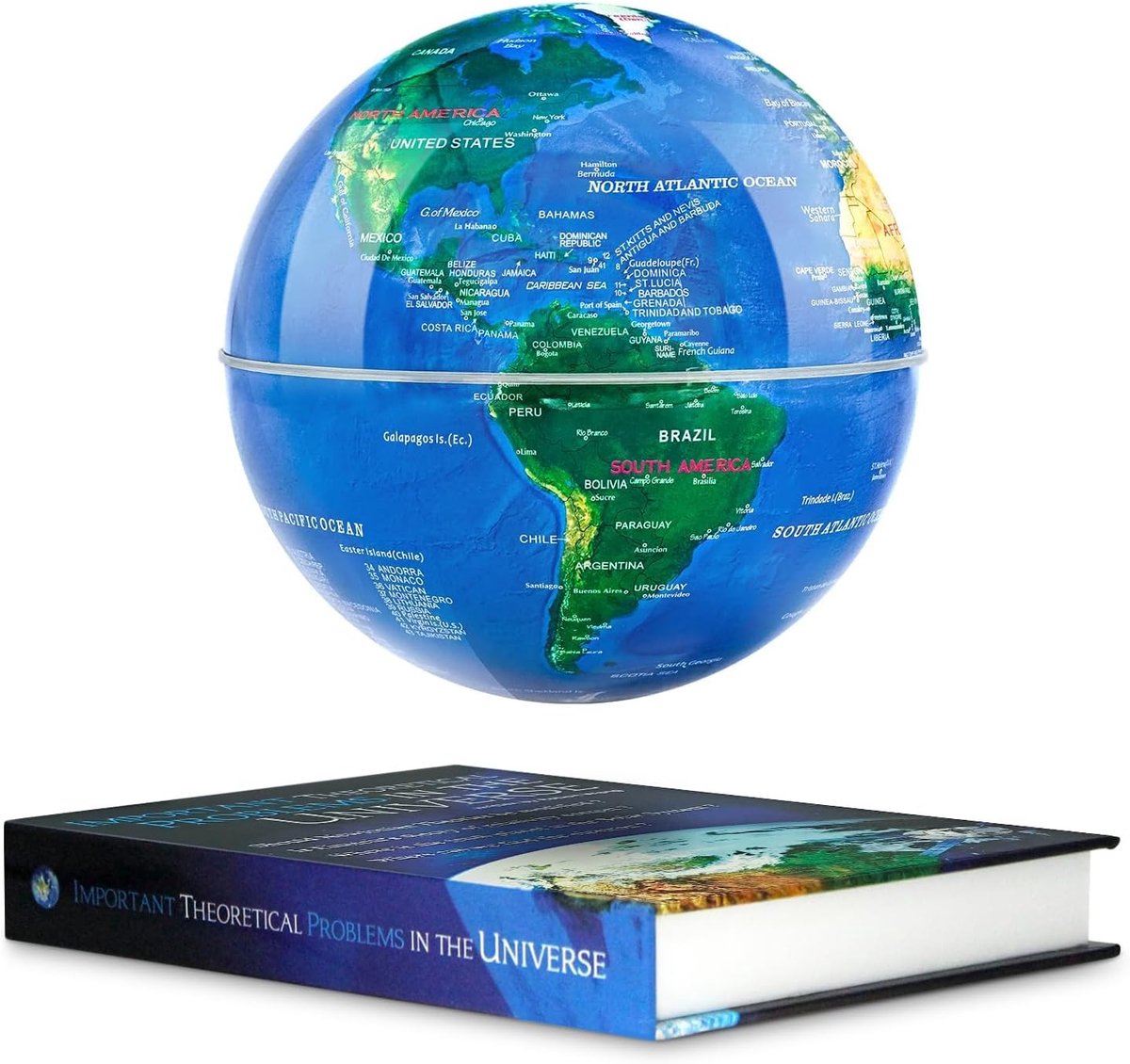 Magnetische zwevende wereldbol met led-kleurverloop, anti-zwaartekracht, voor thuiskantoor, bureau, boekenkast, decoratie, jubileum kerstcadeau (met schakelaar)