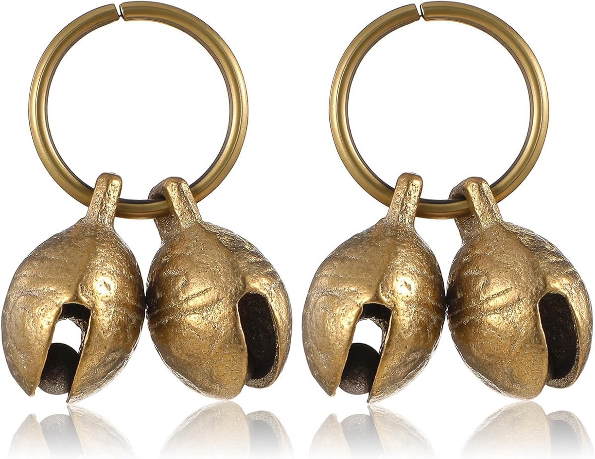 Luidruchtige hondenklokken - Vintage bel voor honden en katten, ideaal voor training en decoratie, 2 stuks